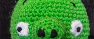 Free pattern crochet Green Pig from Angry Birds