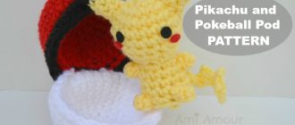 Free crochet pattern Pikachu and Pokeball Pod