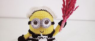 Free pattern amigurumi Minion in a French Maid Outfit